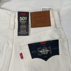 Levis 501 original cropped high rise jeans 24 x 26